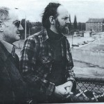 John Burgess and Oliver Ford-Davies at the Berlin Wall in 1979.